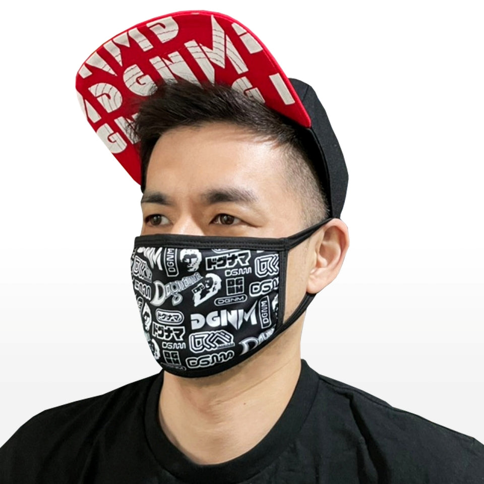 ドグ生オリジナルマスク ブラック × ロゴパターン